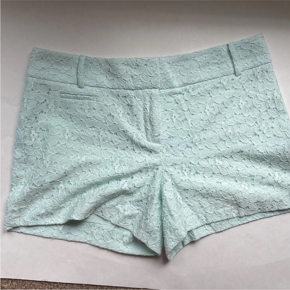 LOFT Green High Waist Shorts Tailored Cotton Blend - Picture 1 of 8